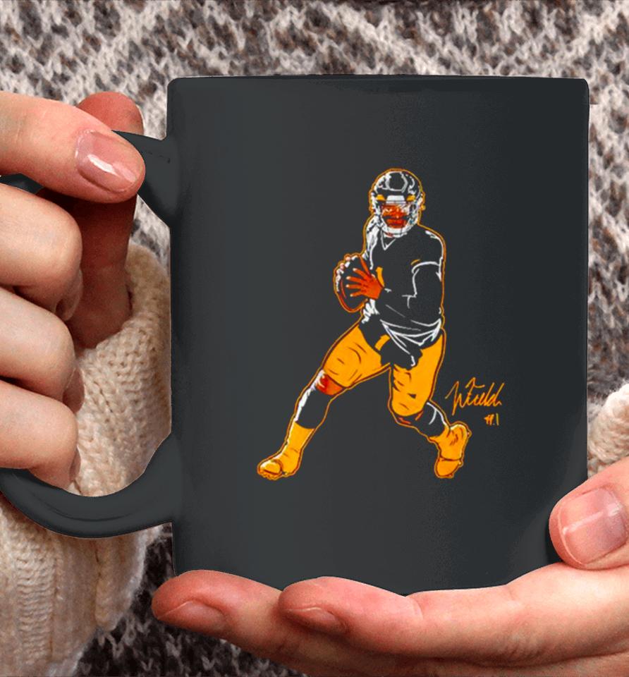 Justin Fields Pittsburgh Football Superstar Pose Coffee Mug