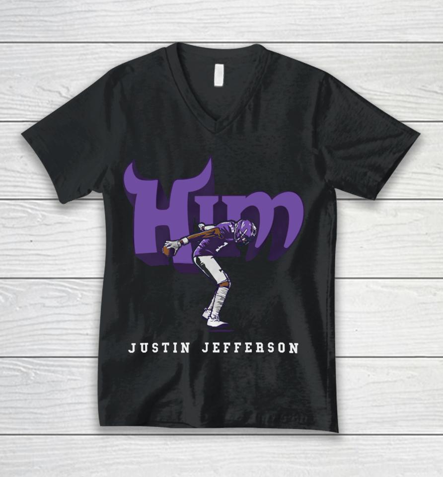 Justin Jefferson Him Unisex V-Neck T-Shirt
