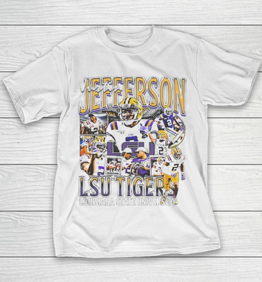 Justin Jefferson Player Lsu Tigers Football Vintage 2023 Youth T-Shirt