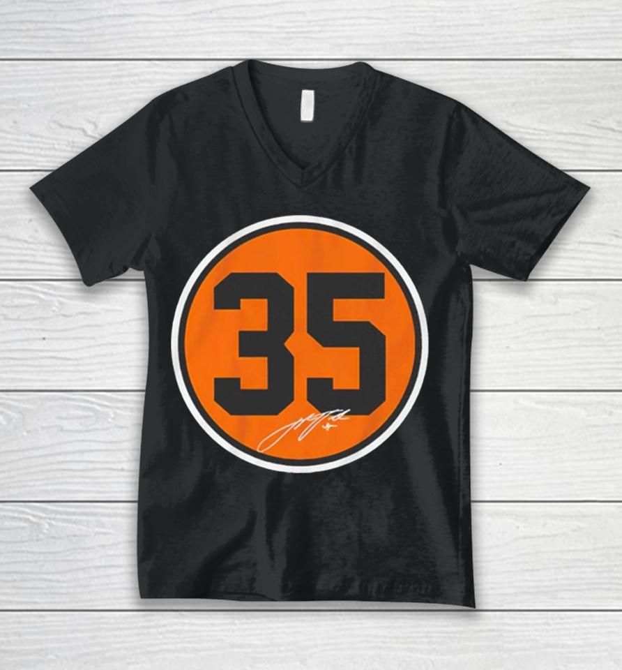 Justin Verlander Houston Astros Number Circle Unisex V-Neck T-Shirt