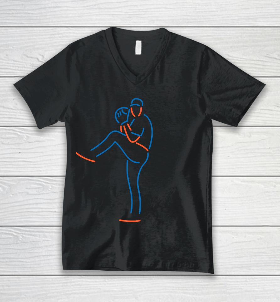 Justin Verlander New York Mets Neon Unisex V-Neck T-Shirt