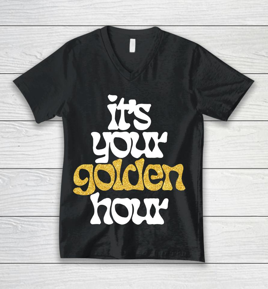 Jvke Golden Hour Gold Shimmer Unisex V-Neck T-Shirt