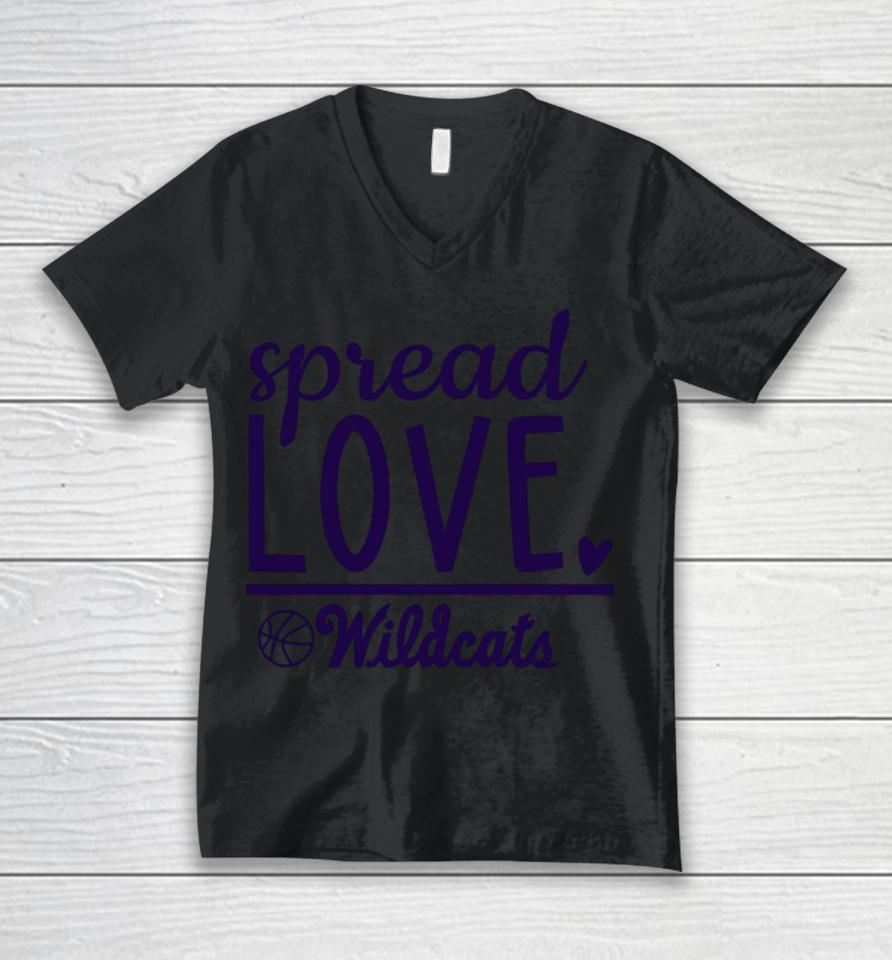 K-State Men’s Basketball Spread Love Wildcats Unisex V-Neck T-Shirt