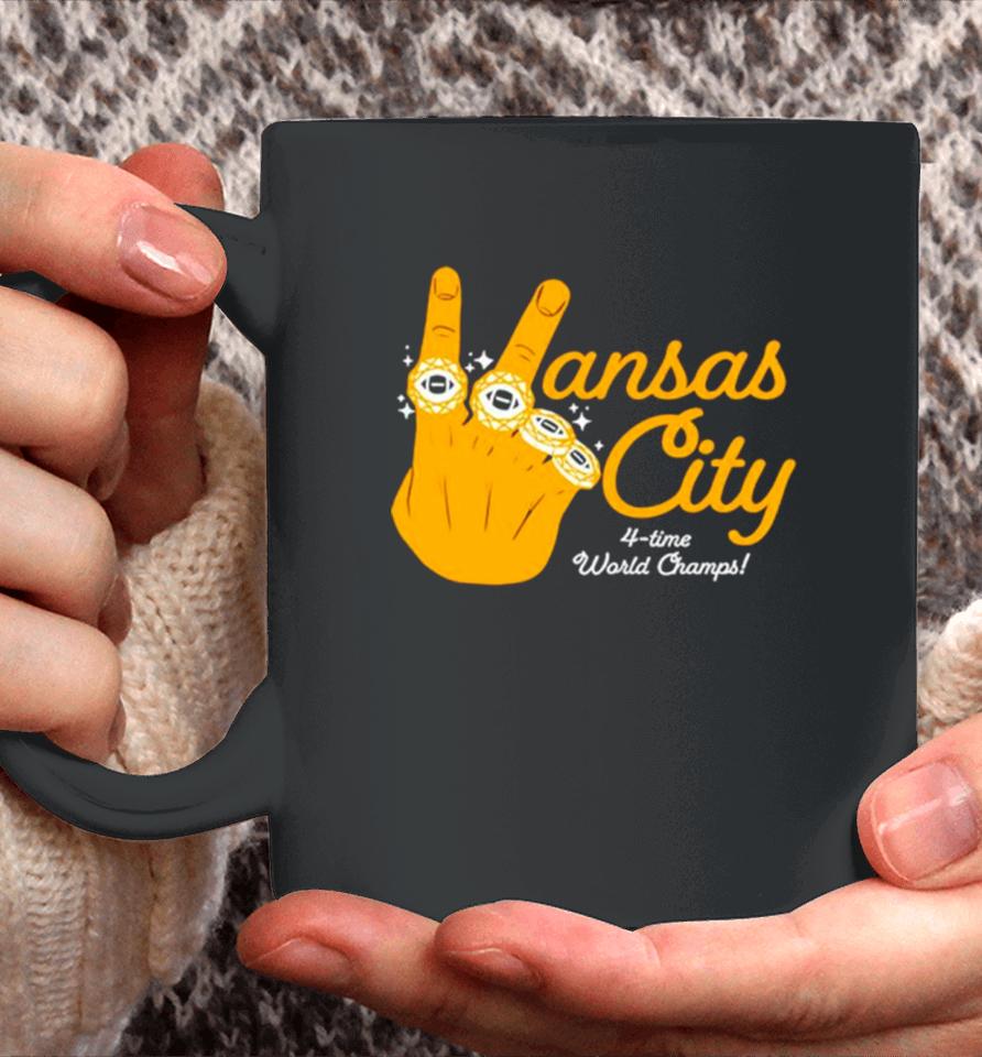 Kansas City 4 Time World Champs Hand Rings Coffee Mug