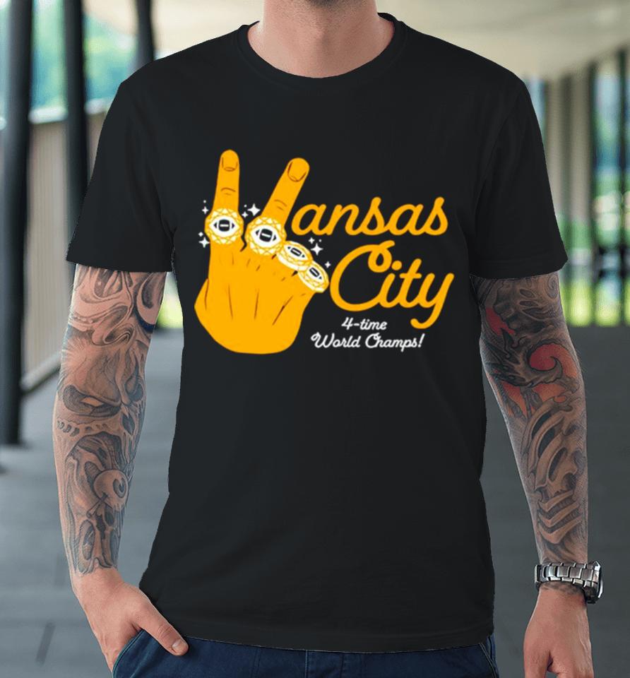 Kansas City 4 Time World Champs Hand Rings Premium T-Shirt