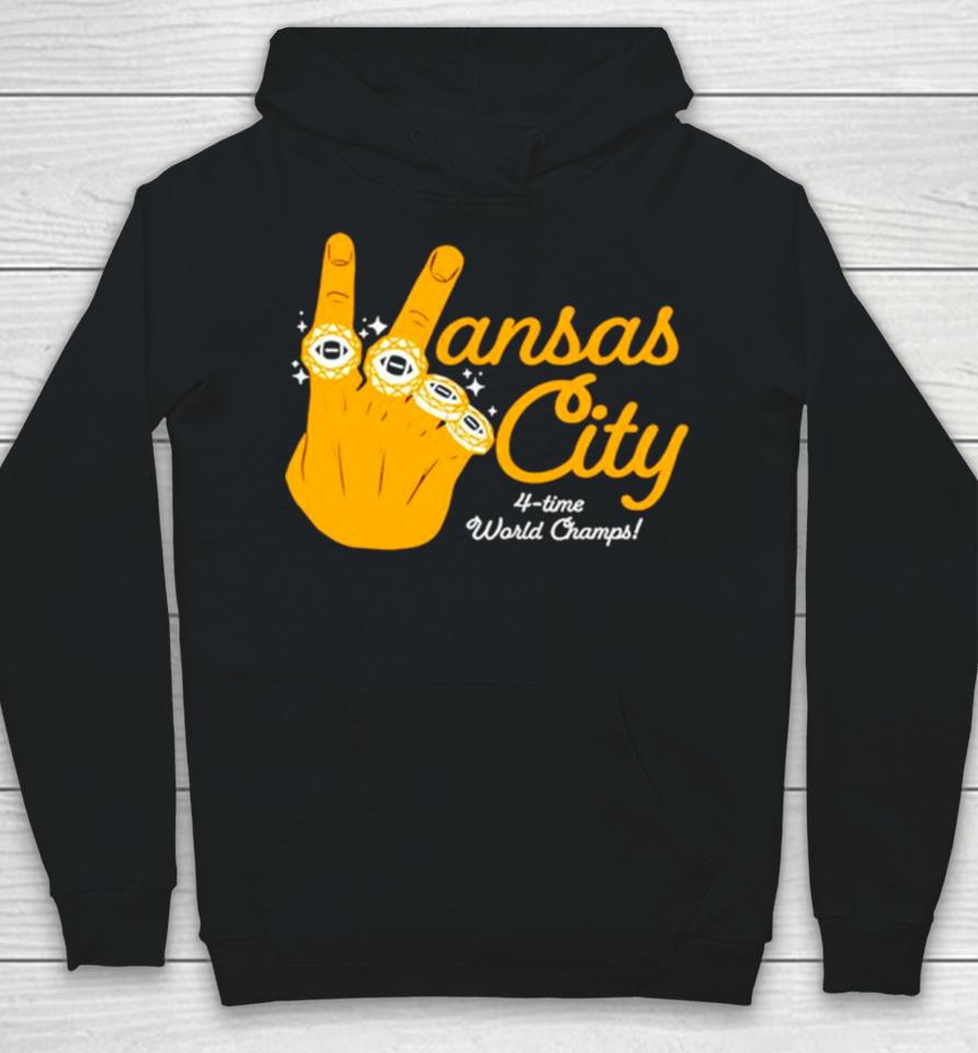 Kansas City 4 Time World Champs Hand Rings Hoodie
