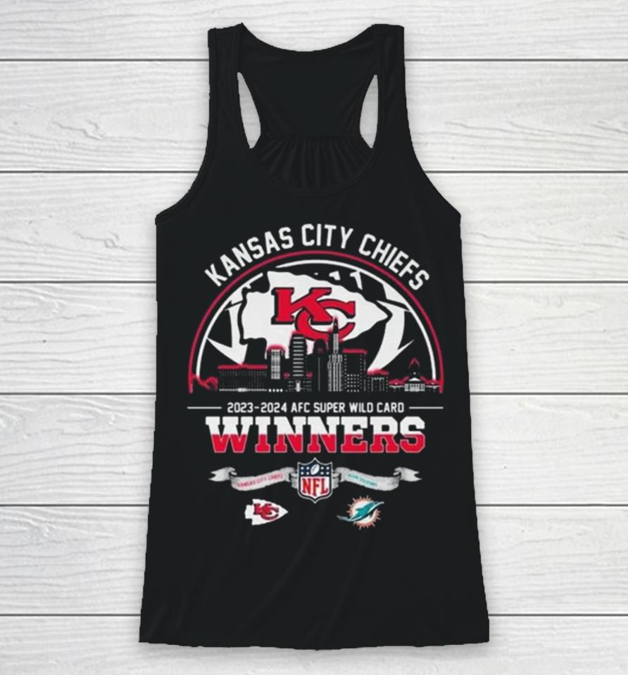 Kansas City Chiefs 2023 2024 Afc Super Wild Card Winners Nfl Playoffs Racerback Tank