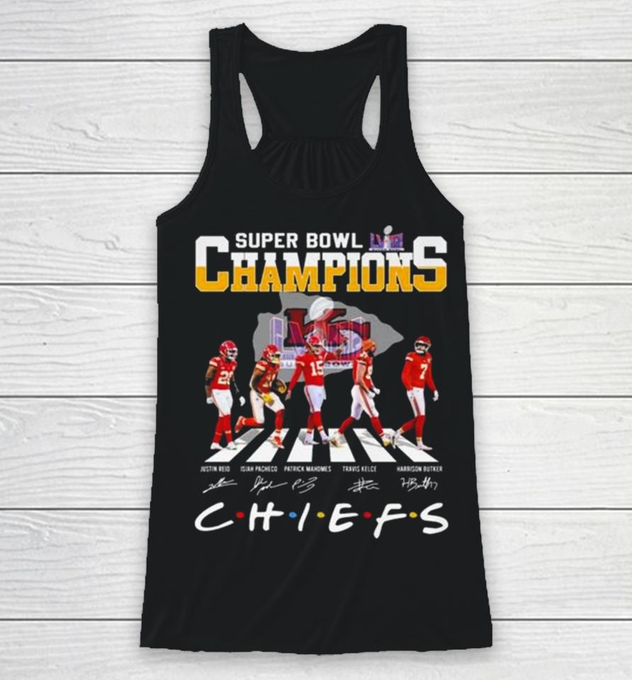 Kansas City Chiefs Abbey Road Super Bowl Lviiii Champions Chiefs Signatures Racerback Tank