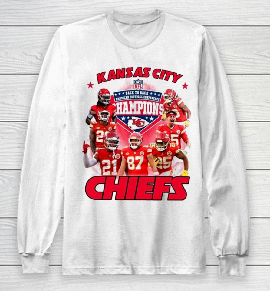 Kansas City Chiefs Afc Champions 2024 Back To Back Nfl Long Sleeve T-Shirt