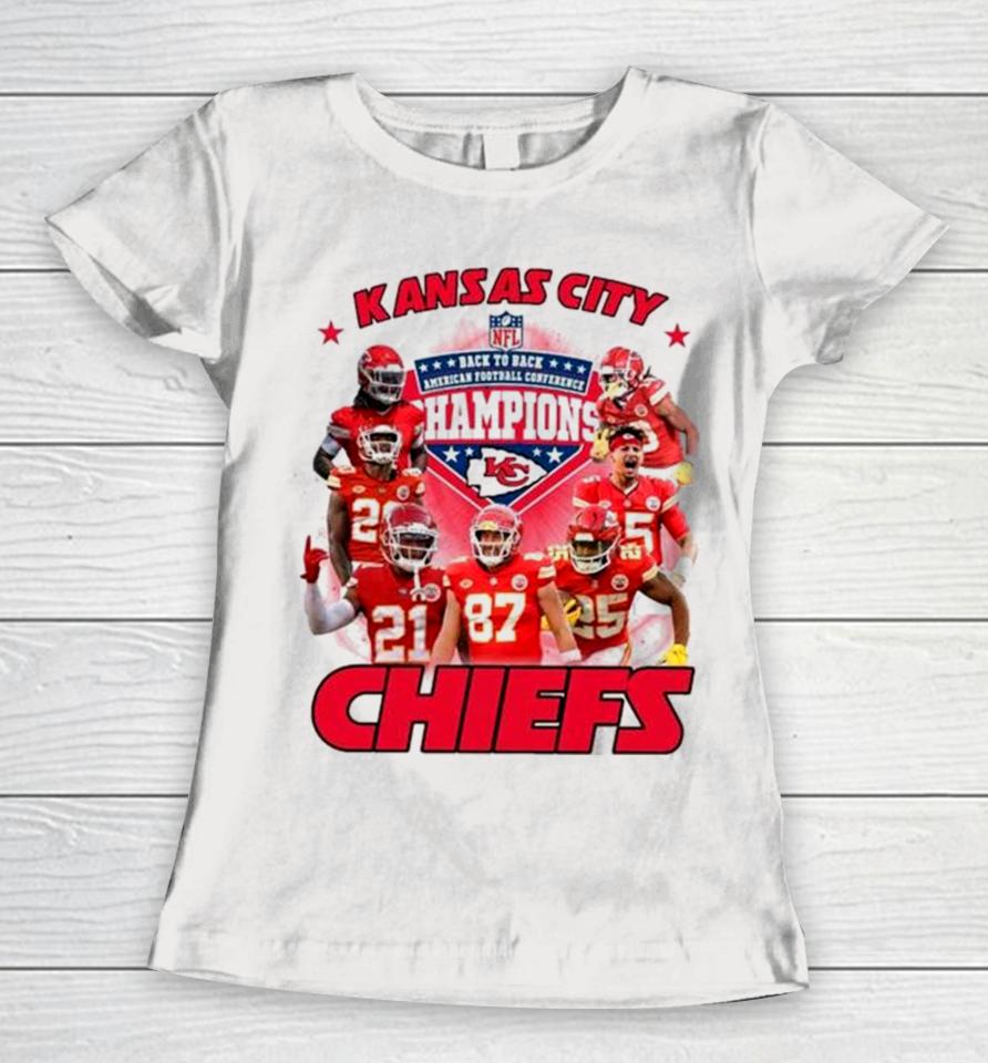 Kansas City Chiefs Afc Champions 2024 Back To Back Nfl Women T-Shirt
