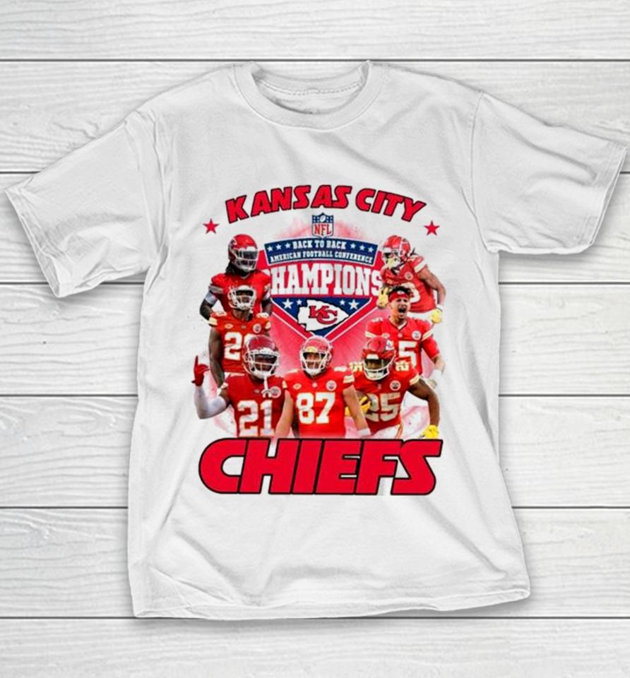 Kansas City Chiefs Afc Champions 2024 Back To Back Nfl Youth T-Shirt