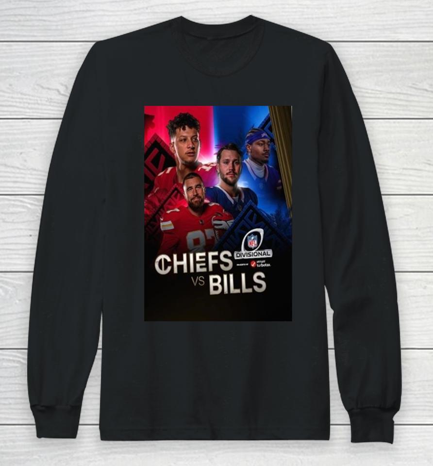 Kansas City Chiefs And Buffalo Bills Meet Up In The Nfl Divisional 2024 Long Sleeve T-Shirt