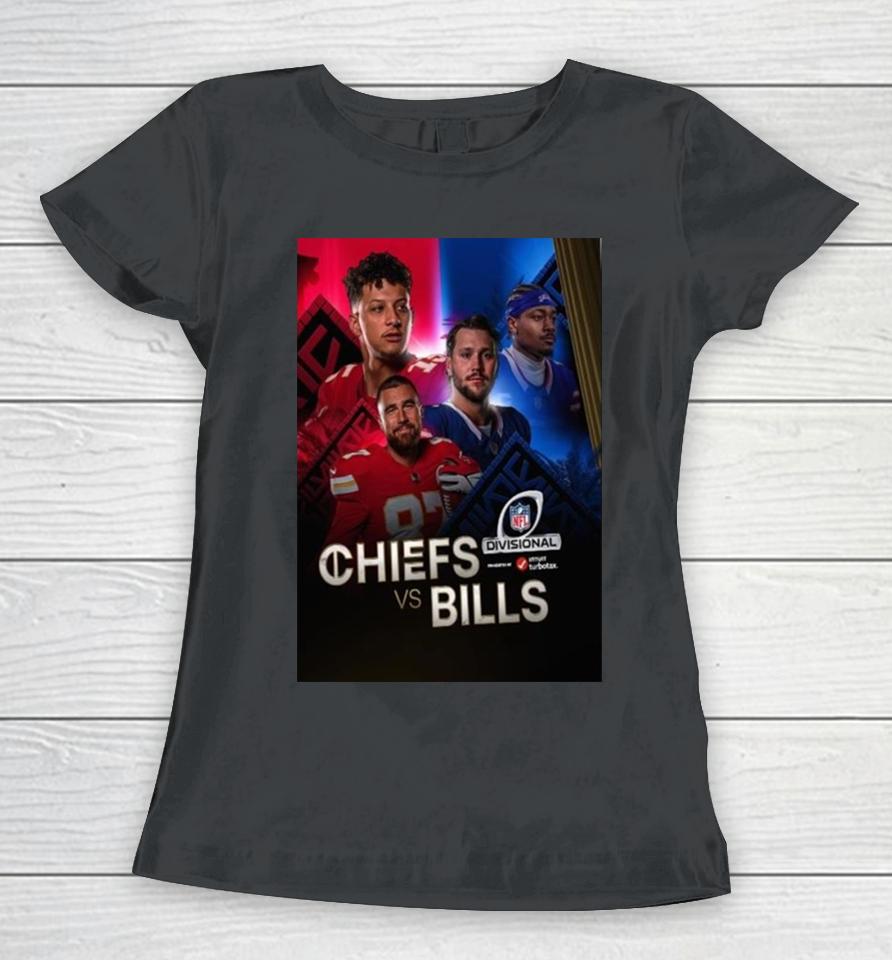 Kansas City Chiefs And Buffalo Bills Meet Up In The Nfl Divisional 2024 Women T-Shirt