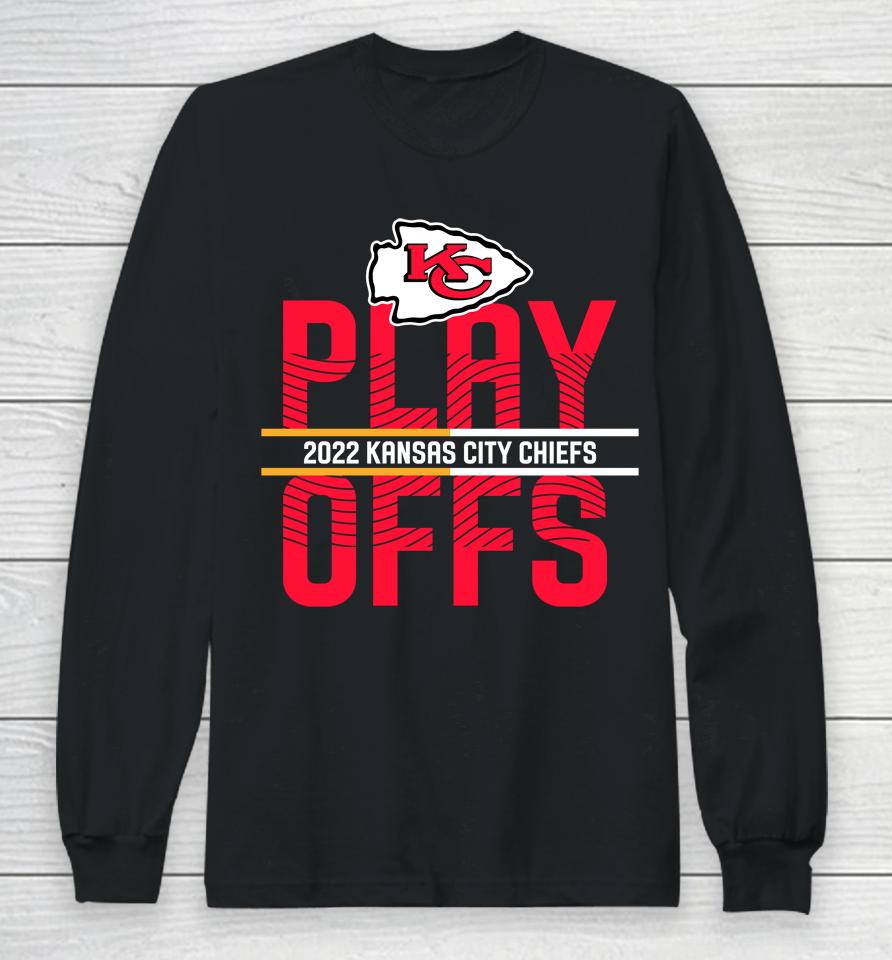 Kansas City Chiefs Anthracite 2022 Nfl Playoffs Iconic Long Sleeve T-Shirt