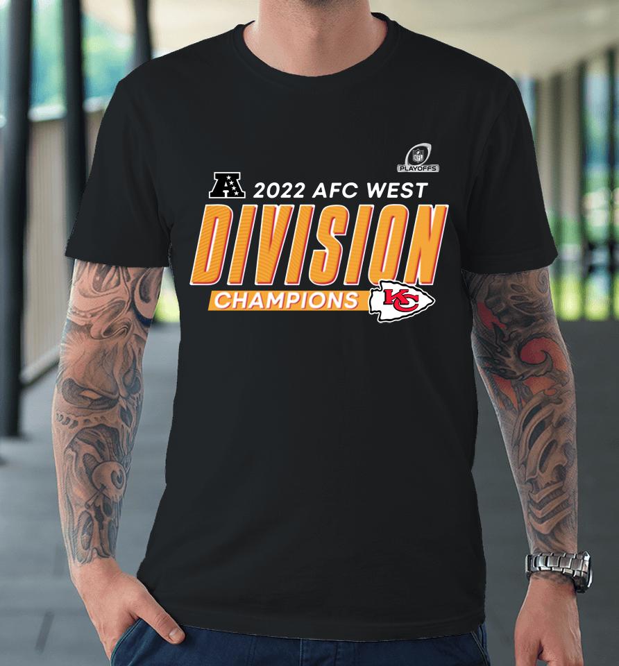 Kansas City Chiefs Black 2022 Afc West Division Champions Locker Room Trophy Collection Premium T-Shirt