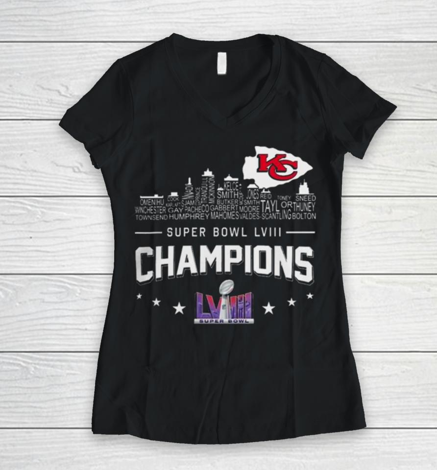Kansas City Chiefs Champions Nfl Logo Women V-Neck T-Shirt