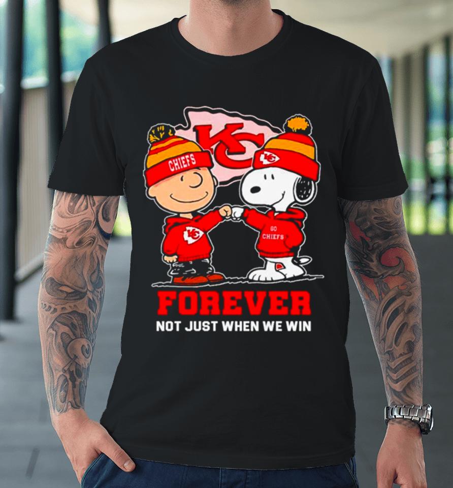 Kansas City Chiefs Charlie Brown And Snoopy Forever Not Just When We Win Premium T-Shirt