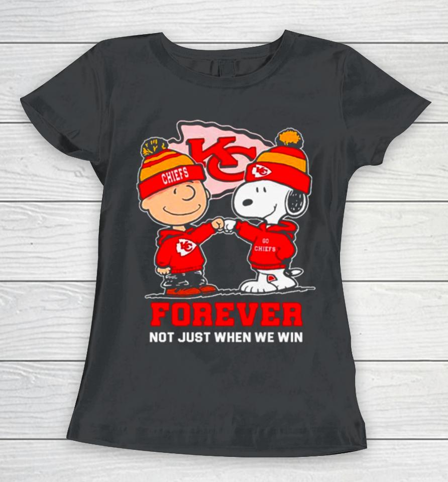 Kansas City Chiefs Charlie Brown And Snoopy Forever Not Just When We Win Women T-Shirt