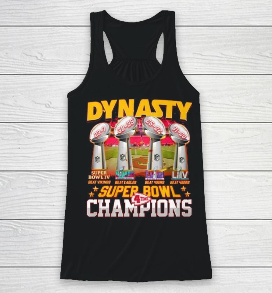 Kansas City Chiefs Dynasty Super Bowl 4 Time Champions Racerback Tank