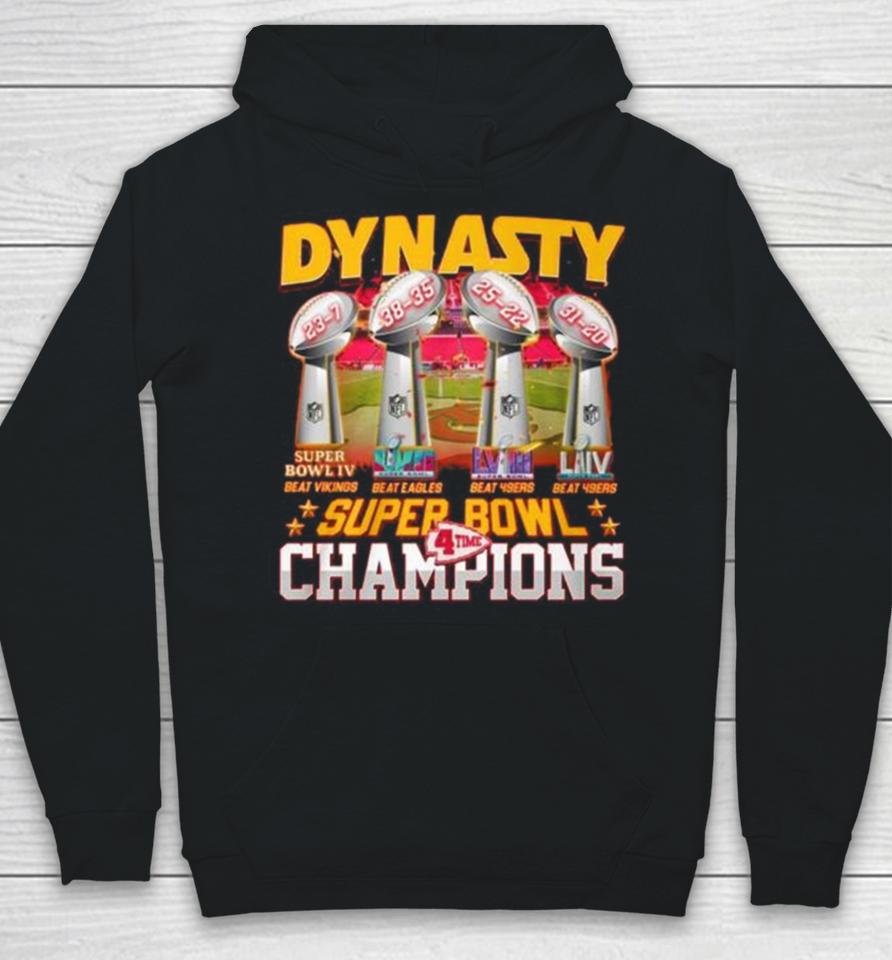 Kansas City Chiefs Dynasty Super Bowl 4 Time Champions Hoodie