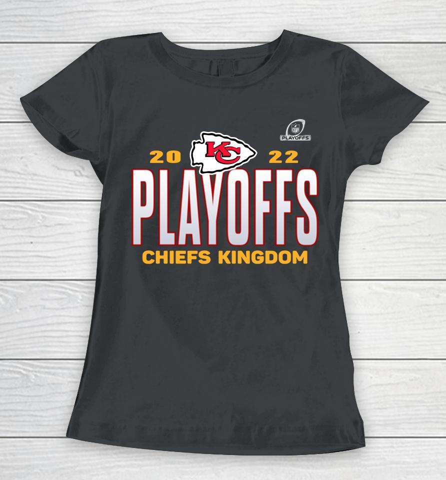 Kansas City Chiefs Fanatics Branded Charcoal 2022 Nfl Playoffs Our Time Women T-Shirt
