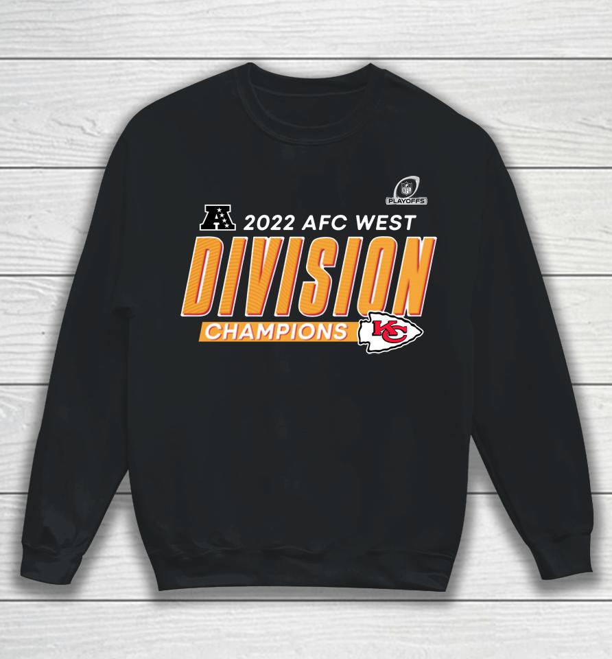 Kansas City Chiefs Fanatics Red 2022 Afc West Division Champions Divide And Conquer Sweatshirt