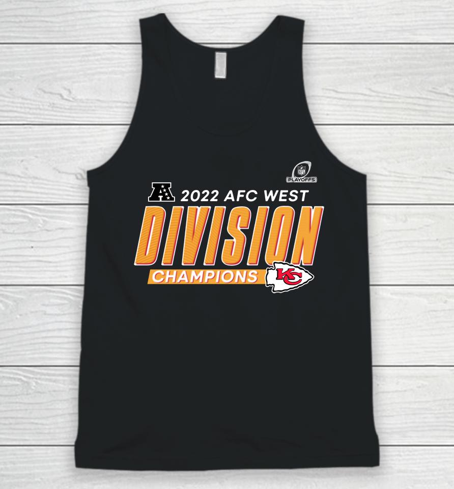 Kansas City Chiefs Fanatics Red 2022 Afc West Division Champions Divide And Conquer Unisex Tank Top