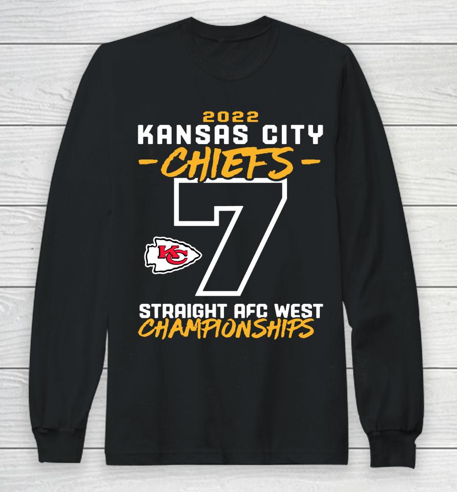 Kansas City Chiefs Fanatics Red Seventh-Straight Afc West Division Championship Long Sleeve T-Shirt