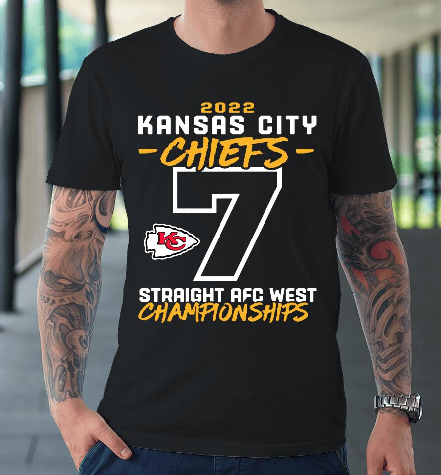 Kansas City Chiefs Fanatics Red Seventh-Straight Afc West Division Championship Premium T-Shirt