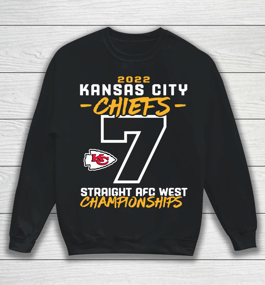 Kansas City Chiefs Fanatics Red Seventh-Straight Afc West Division Championship Sweatshirt