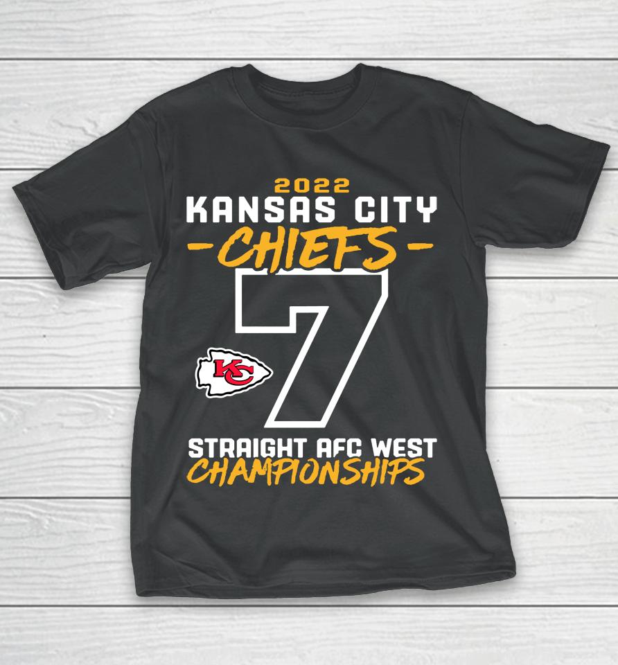 Kansas City Chiefs Fanatics Red Seventh-Straight Afc West Division Championship T-Shirt