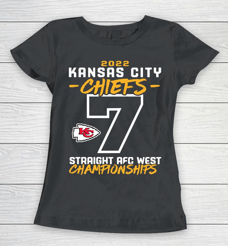 Kansas City Chiefs Fanatics Red Seventh-Straight Afc West Division Championship Women T-Shirt
