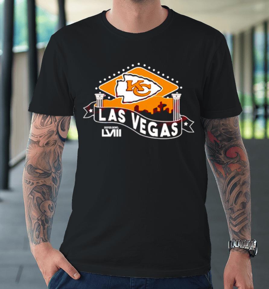 Kansas City Chiefs Football Las Vegas Super Bowl Lviii Football Premium T-Shirt