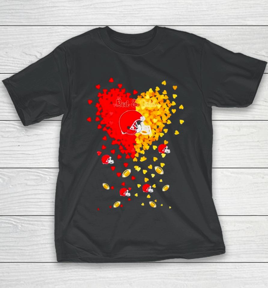 Kansas City Chiefs Football Red And Gold In My Heart Youth T-Shirt