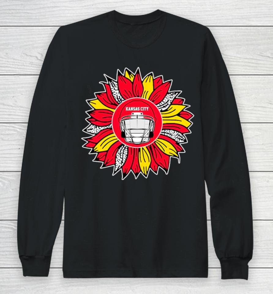 Kansas City Chiefs Football Sunflower Long Sleeve T-Shirt