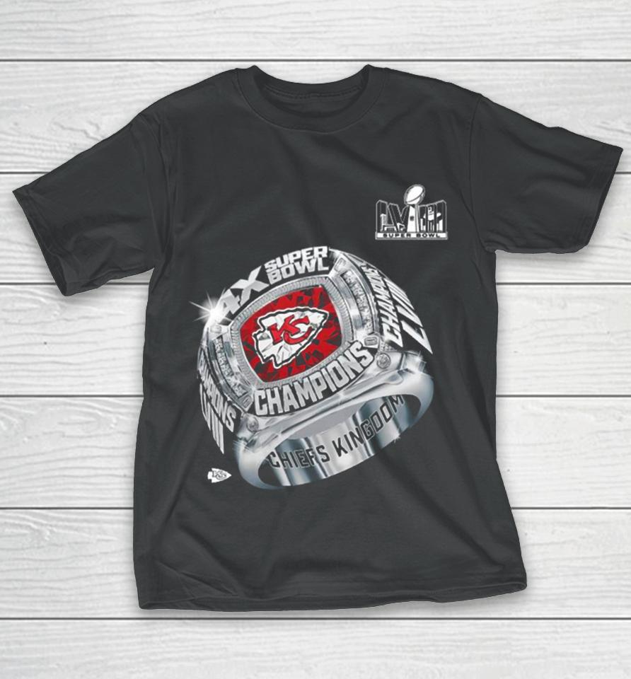 Kansas City Chiefs Four Time Super Bowl Champions Ring 2024 T-Shirt