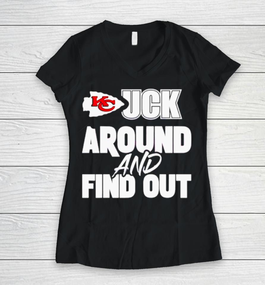 Kansas City Chiefs Fuck Around And Find Out Women V-Neck T-Shirt