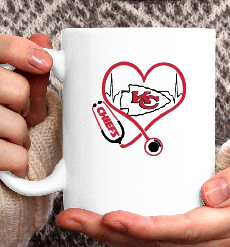 Kansas City Chiefs Heartbeat Nurse Coffee Mug