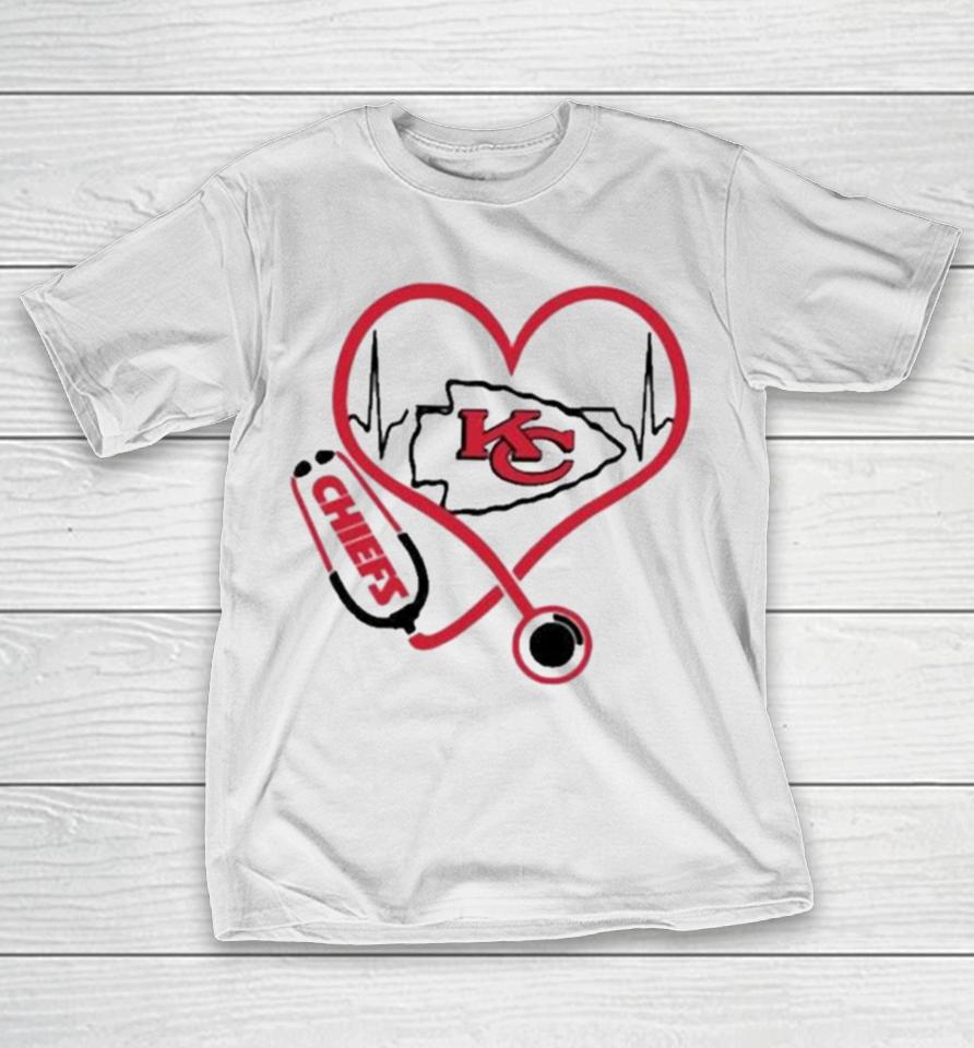 Kansas City Chiefs Heartbeat Nurse T-Shirt