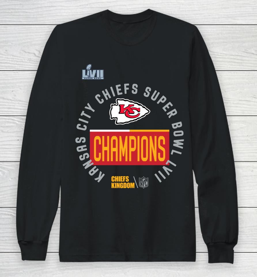 Kansas City Chiefs Kingdom 2023 Super Bowl Lvii Champions Long Sleeve T-Shirt