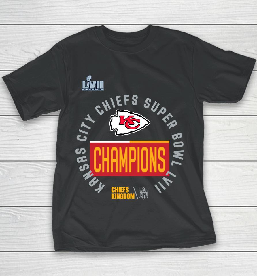Kansas City Chiefs Kingdom 2023 Super Bowl Lvii Champions Youth T-Shirt