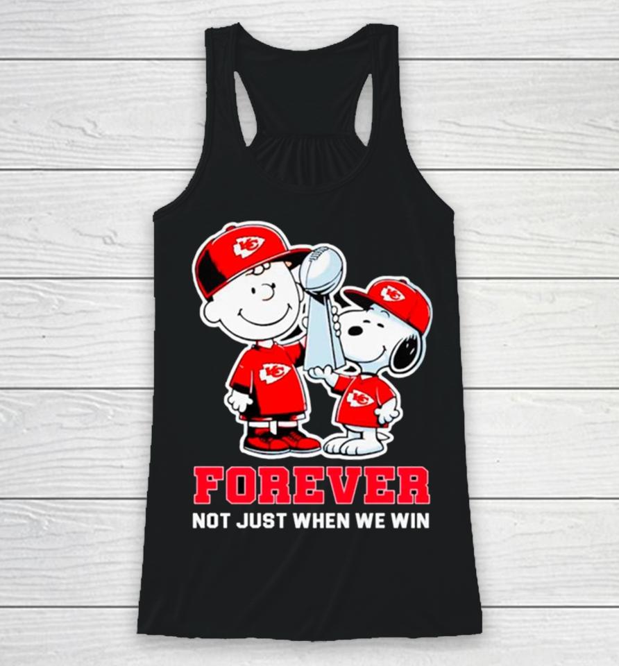 Kansas City Chiefs Nfl Charlie Brown And Snoopy Forever Not Just When We Win Racerback Tank