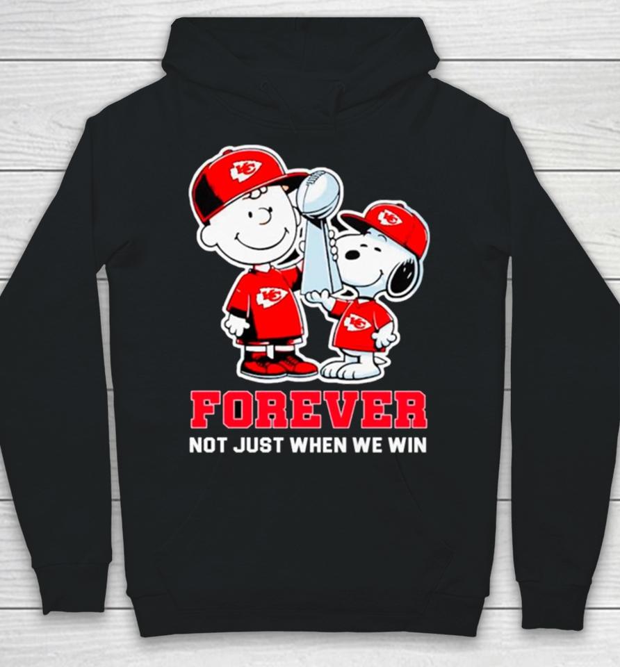 Kansas City Chiefs Nfl Charlie Brown And Snoopy Forever Not Just When We Win Hoodie