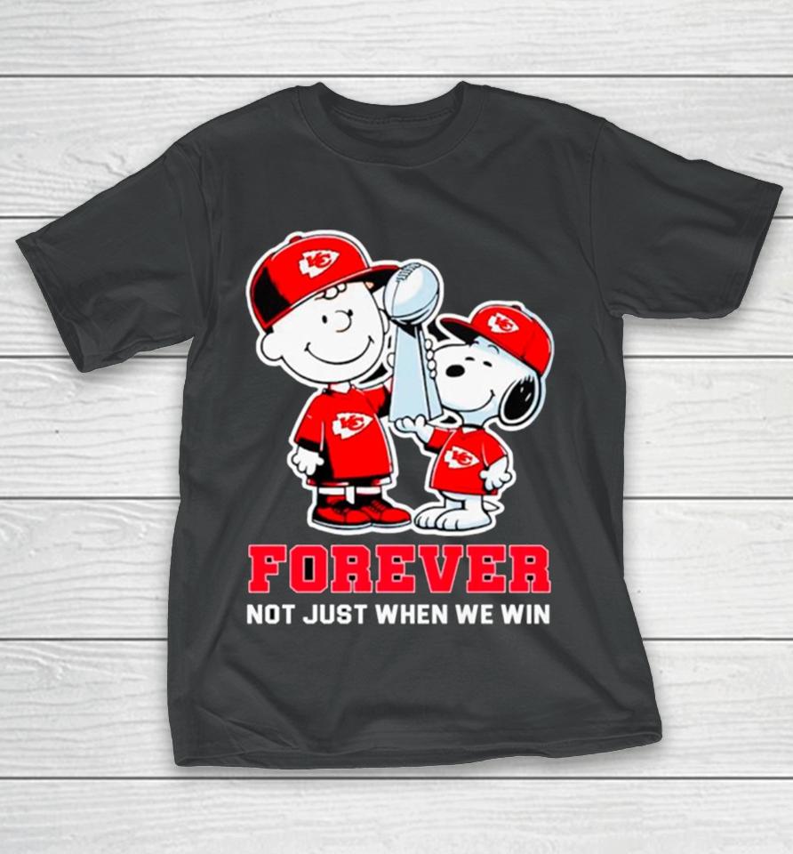 Kansas City Chiefs Nfl Charlie Brown And Snoopy Forever Not Just When We Win T-Shirt