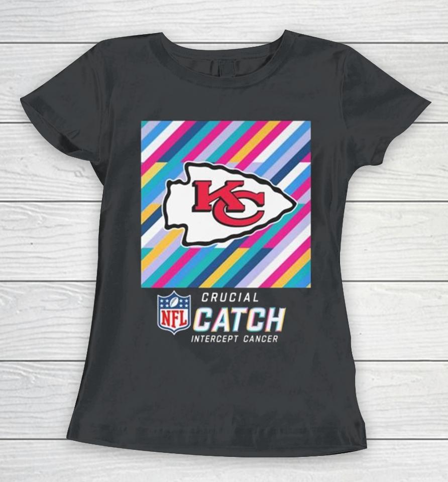 Kansas City Chiefs Nfl Crucial Catch Intercept Cancer Women T-Shirt