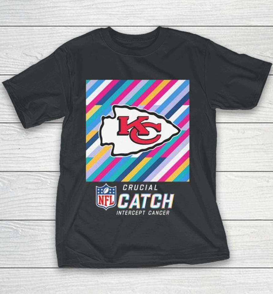 Kansas City Chiefs Nfl Crucial Catch Intercept Cancer Youth T-Shirt