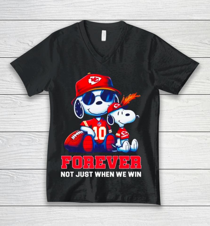 Kansas City Chiefs Snoopy Forever Not Just When We Win Unisex V-Neck T-Shirt
