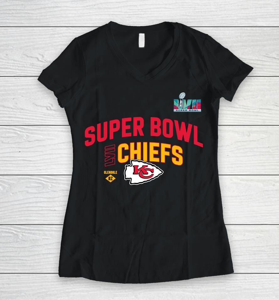 Kansas City Chiefs Super Bowl Lvii Women V-Neck T-Shirt