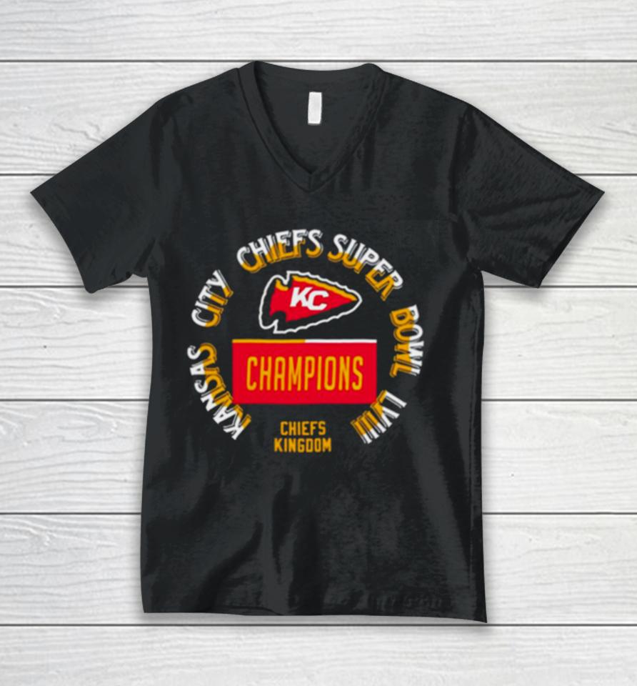 Kansas City Chiefs Super Bowl Lviii Chiefs Kingdom Champions Unisex V-Neck T-Shirt