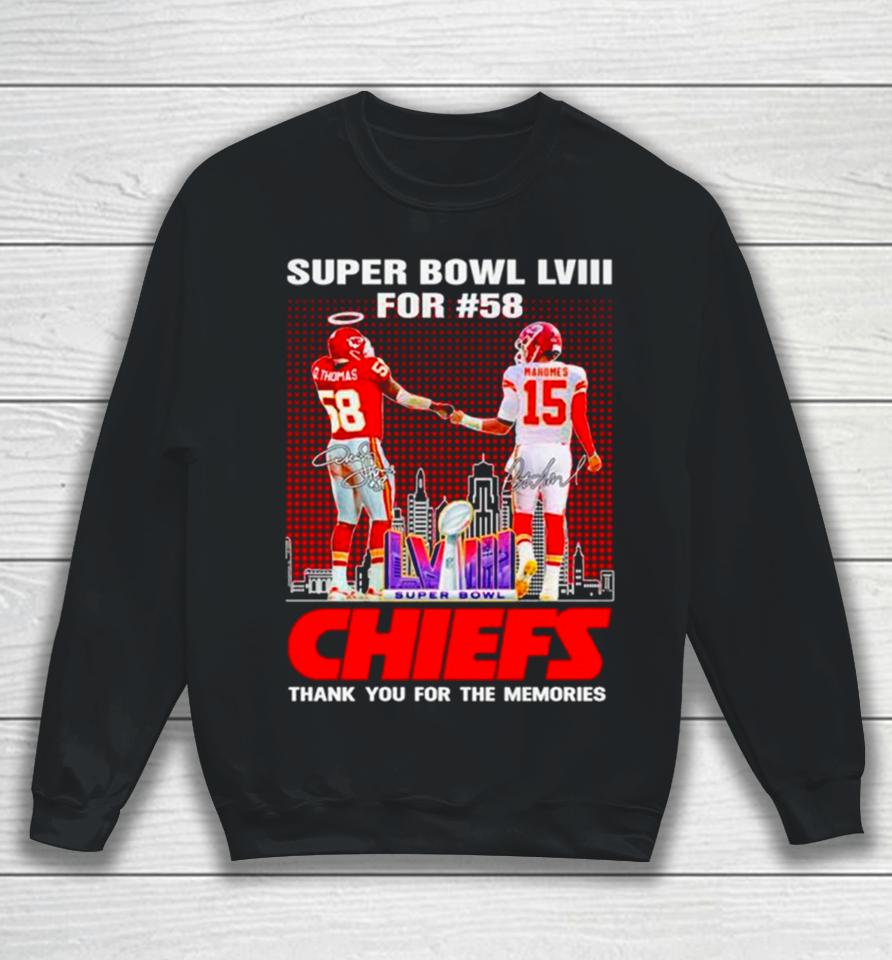 Kansas City Chiefs Super Bowl Lviii For 58 Thank You For The Memories Signature Sweatshirt